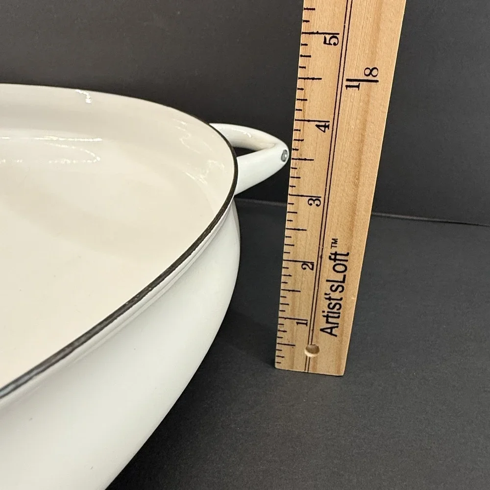 VTG Dansk Kobenstyle White Enamel‎ Paella Pan Buffet Server 13.5